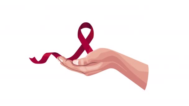 Aids Világnap Szalag Spirál Kampány Videó Animált — Stock videók