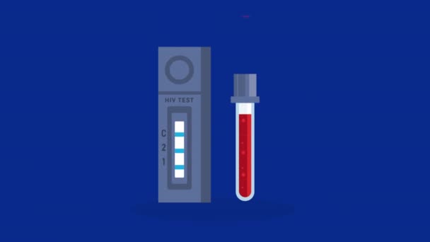Ajuda Teste Tubo Sangue Teste Animação Vídeo Animado — Vídeo de Stock