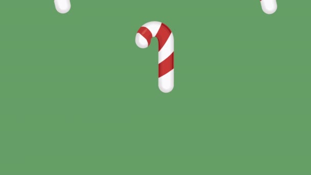 Happy Merry Christmas Sweet Canes Pattern Video Animated — Stock Video