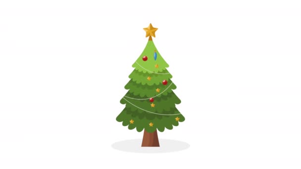 Happy Merry Christmas Tree Animation Video Animated — Stock Video
