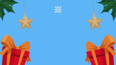 Mutlu noeller hediyeler animasyon, 4k video animasyonu
