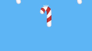 Mutlu noeller tatlı bastonlar, 4k video animasyonu