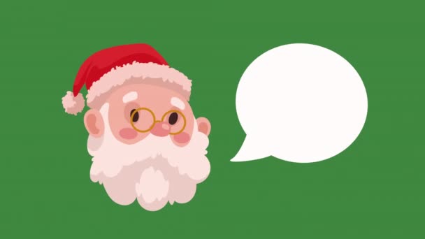 Santa Claus Hablando Animación Cabeza Video Animado — Vídeo de stock