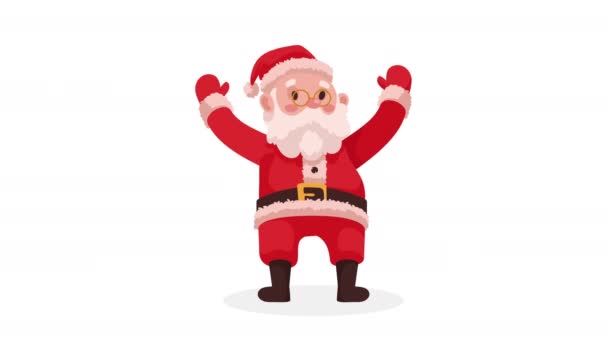 Santa Claus Celebrando Animación Personajes Video Animado — Vídeo de stock