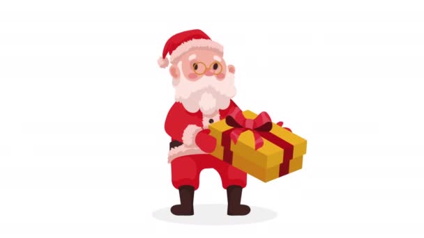 Santa Claus Con Animación Regalo Video Animado — Vídeo de stock