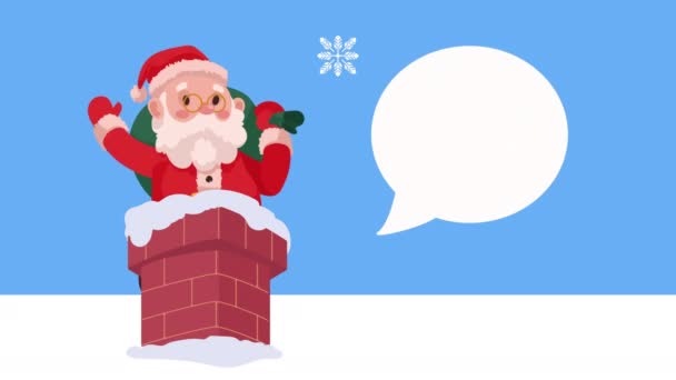 Santa Claus Chimney Animation Video Animated — 图库视频影像