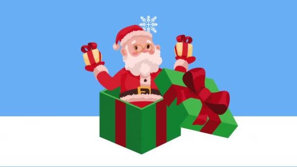 Santa Claus Avec Des Cadeaux Animation Personnage Vidéo Animée — Video