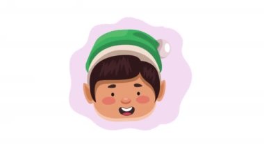 Küçük elf kafası gülümseme animasyonu, 4k video animasyonu