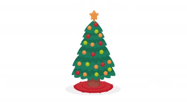Veselé Vánoce Strom Animace Video Animované — Stock video