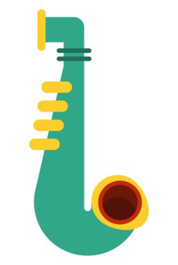 yeşil saksafon enstrümanı müzik simgesi