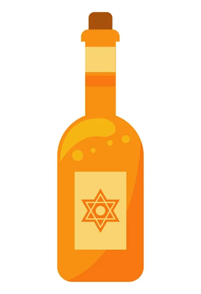 Золота Пляшка Іконою Єврейської Зірки — стоковий вектор