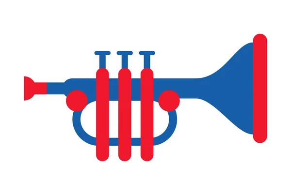 Blauw Trompet Instrument Muzikaal Icoon — Stockvector