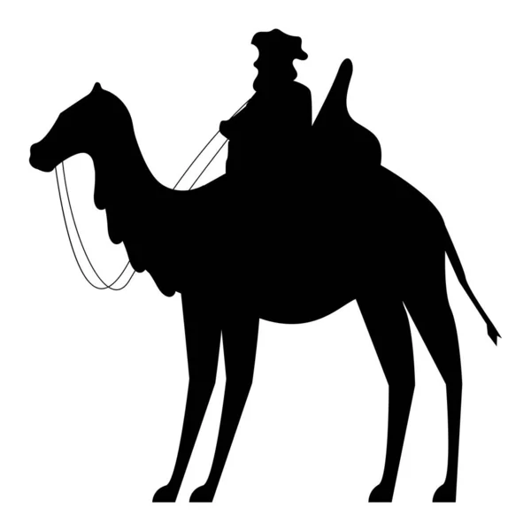 Balthazar Sábio Homem Ícone Silhueta Camelo —  Vetores de Stock