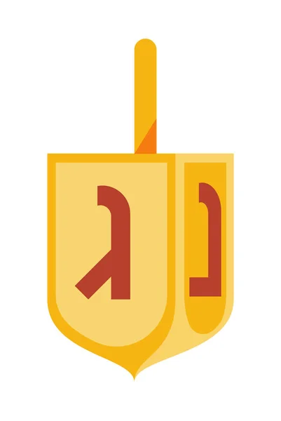 Jüdisch Dreidel Spielzeugkultur Ikone — Stockvektor