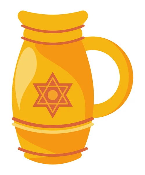 Gyllene Burk Med Judisk Stjärna Ikon — Stock vektor