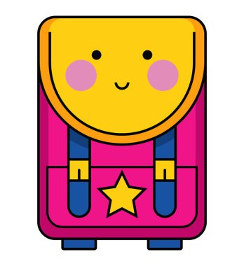 Pembe okul çantası Kawaii karakteri