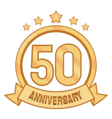 50. yıl dönümü altın rozet ikonu