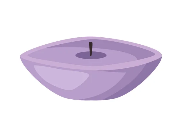 Spa Vela Púrpura Icono Cera — Vector de stock