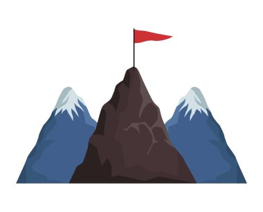 Başarı bayrağı simgesi ile zirveler