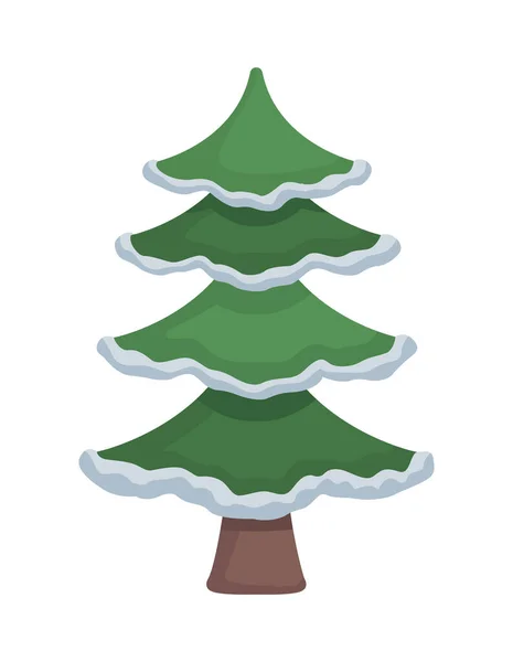 雪の自然と松の木 — ストックベクタ