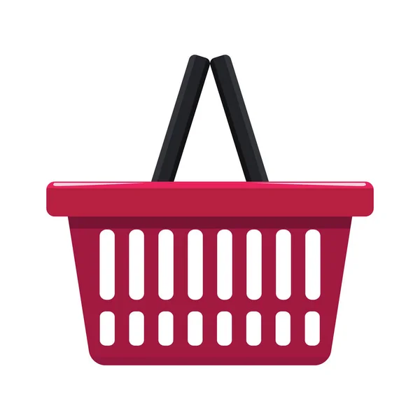 Red Shopping Basket Market Icon — Stock Vector