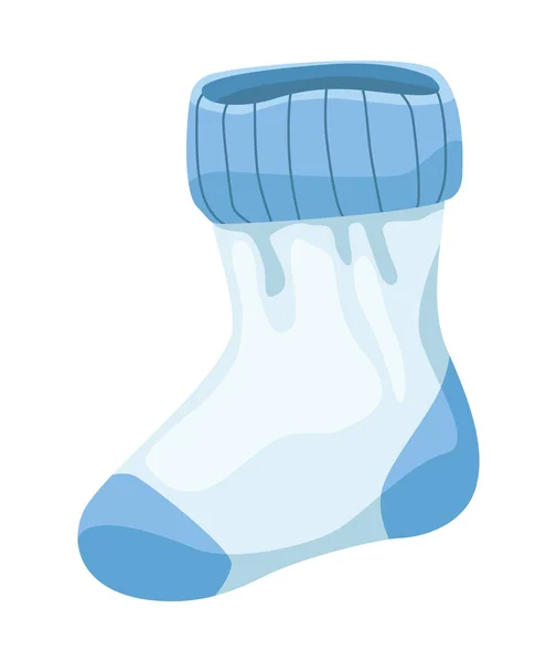 Bebek Mavi Çorabı Giysi Aksesuar Simgesi — Stok Vektör