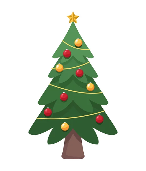 Weihnachtsbaum Mit Kugelschmuck — Stockvektor