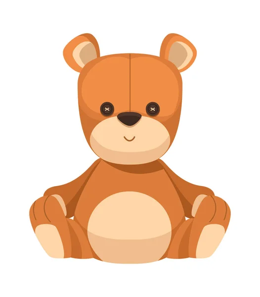 Bear Teddy Toy Childish Icon — Stockvektor