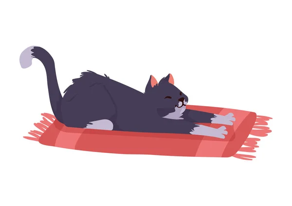 Cute Cat Carpet Character — Stock Vector