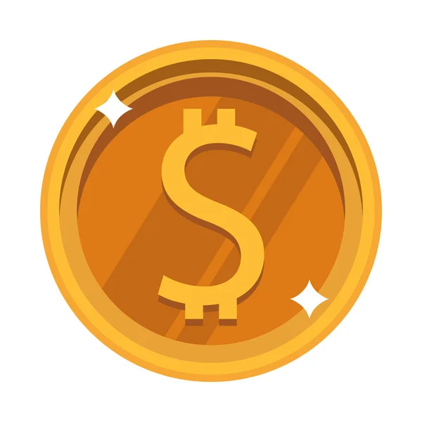 Goldene Münze Geld Dollar Symbol — Stockvektor