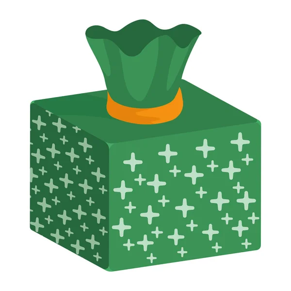 有十字图标的绿色礼品盒 — 图库矢量图片