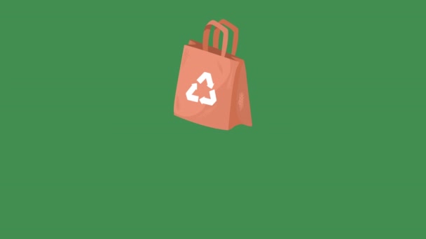 生态购物袋模式生态动画 4K视频动画 — 图库视频影像