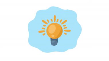 Canlandırmada ampul ışığı enerjisi, 4k video animasyonu