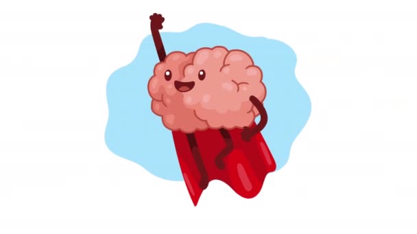 Beyin Organı Kahramanı Komik Karakter Video Animasyonu — Stok video