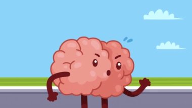 Yol çizgi romanındaki beyin organı, 4k video animasyonu