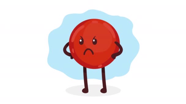 Wütend Emoji Rot Comicfigur Video Animiert — Stockvideo