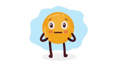 emoji stand position comic character, 4k video animasyonu