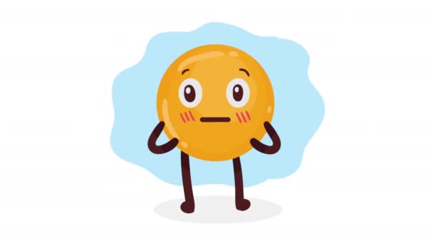 Emoji Stående Position Komisk Karaktär Video Animerad — Stockvideo