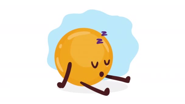 Κουρασμένος Emoji Κοιμισμένος Κωμικός Χαρακτήρας Βίντεο Κινούμενα Σχέδια — Αρχείο Βίντεο