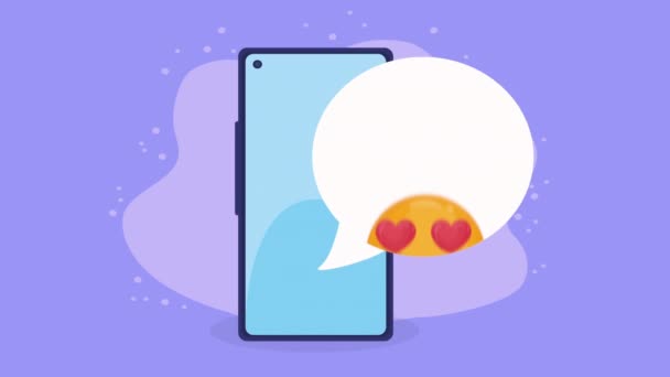 Inlove Emoji Καρδιά Κωμικό Χαρακτήρα Βίντεο Κινουμένων Σχεδίων — Αρχείο Βίντεο