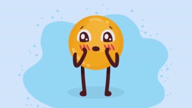 Üzgün emoji jest karakteri, 4k video animasyonu
