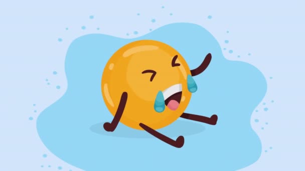 Λυπημένος Emoji Κλάμα Κωμικό Χαρακτήρα Βίντεο Κινούμενα Σχέδια — Αρχείο Βίντεο
