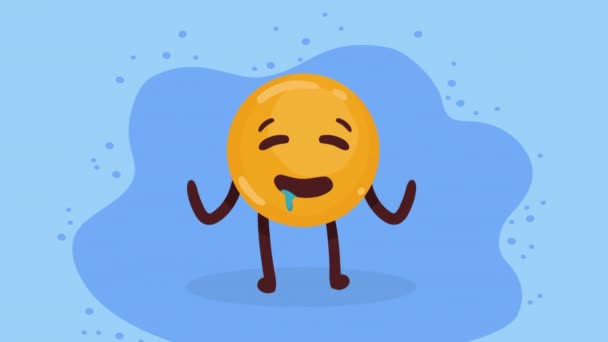 Πρόθυμο Emoji Slimes Κωμικό Χαρακτήρα Βίντεο Κινούμενα — Αρχείο Βίντεο