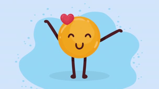 Emoji Καρδιές Κωμικό Χαρακτήρα Βίντεο Κινούμενα — Αρχείο Βίντεο