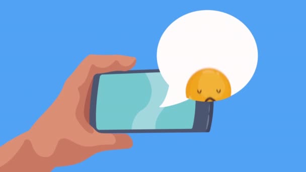 Emoji Triste Avec Personnage Larmes Comiques Vidéo Animée — Video