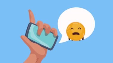 Üzgün emoji ağlayan komik karakter, 4k video animasyonu