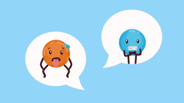 Emojis Mídia Social Bolhas Fala Vídeo Animado — Vídeo de Stock