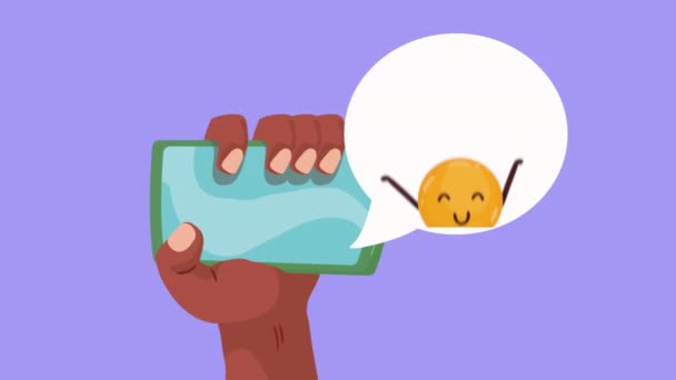 Emoji Met Harten Komisch Karakter Video Geanimeerd — Stockvideo