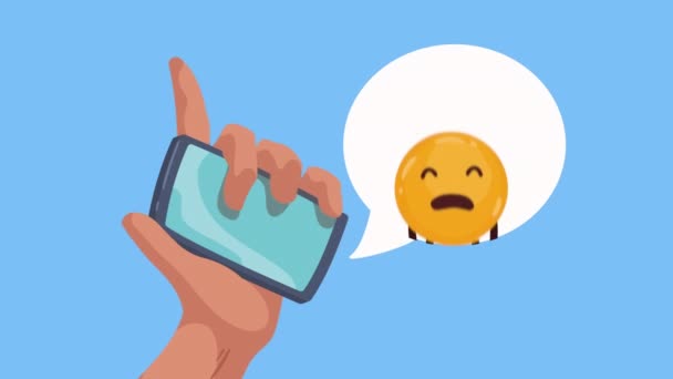 Smutna Emoji Płacze Komiks Postać Wideo Animowane — Wideo stockowe