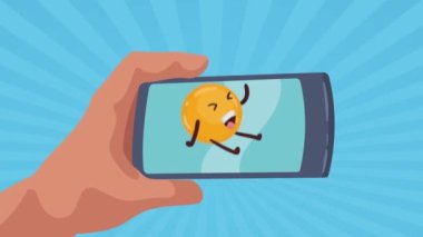 Üzgün emoji ağlayan komik karakter, 4k video animasyonu